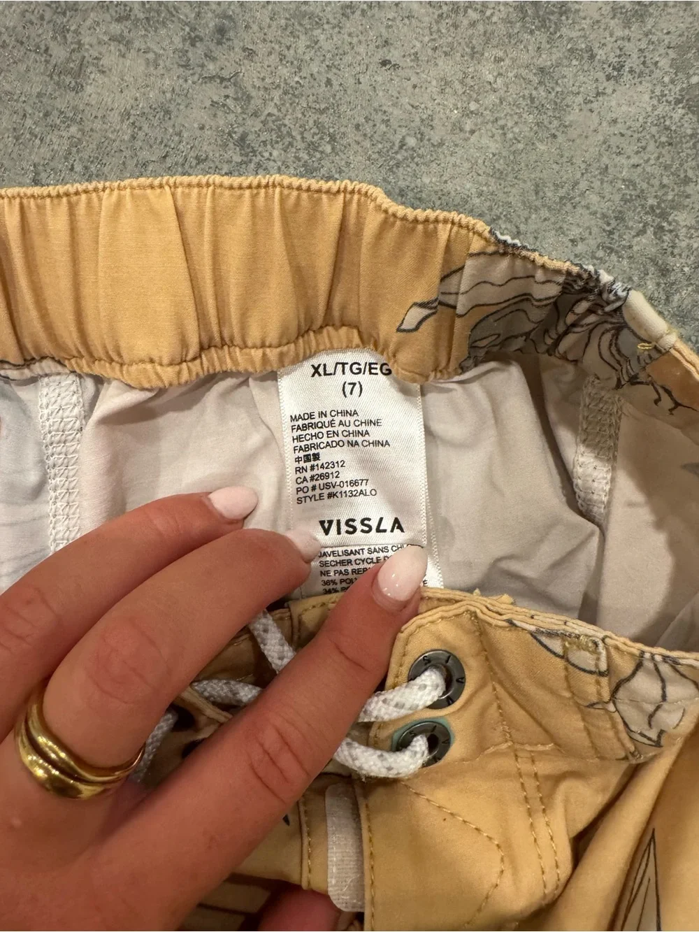VISSLA Mustard Floral Hybrid Board Shorts